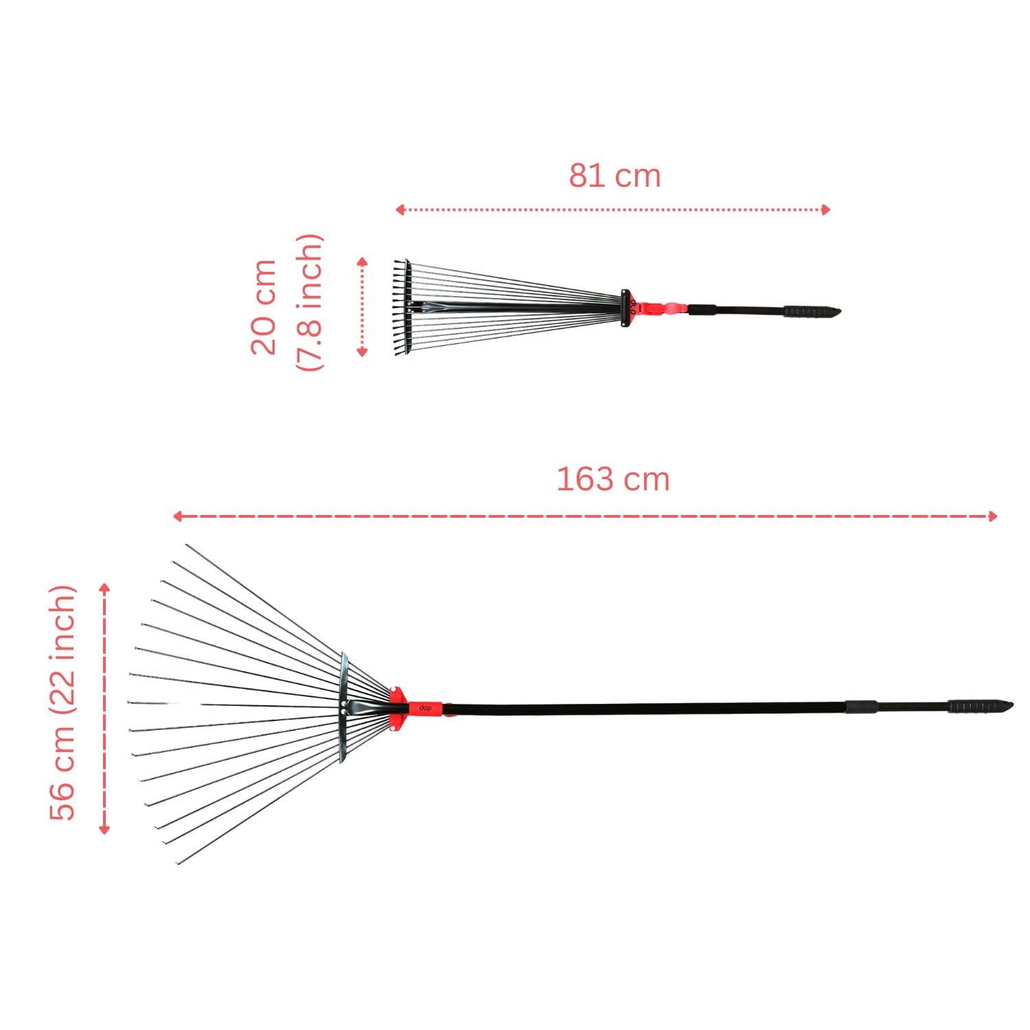 DAP Telescopic Metal Rake, 31 to 64 Inch Adjustable Expanding Handle Rake for Quick Clean Up of Lawn and Yard, Garden Leaf Rake and Roof | Garden Broom with Long Handle for Leaves - Image 6