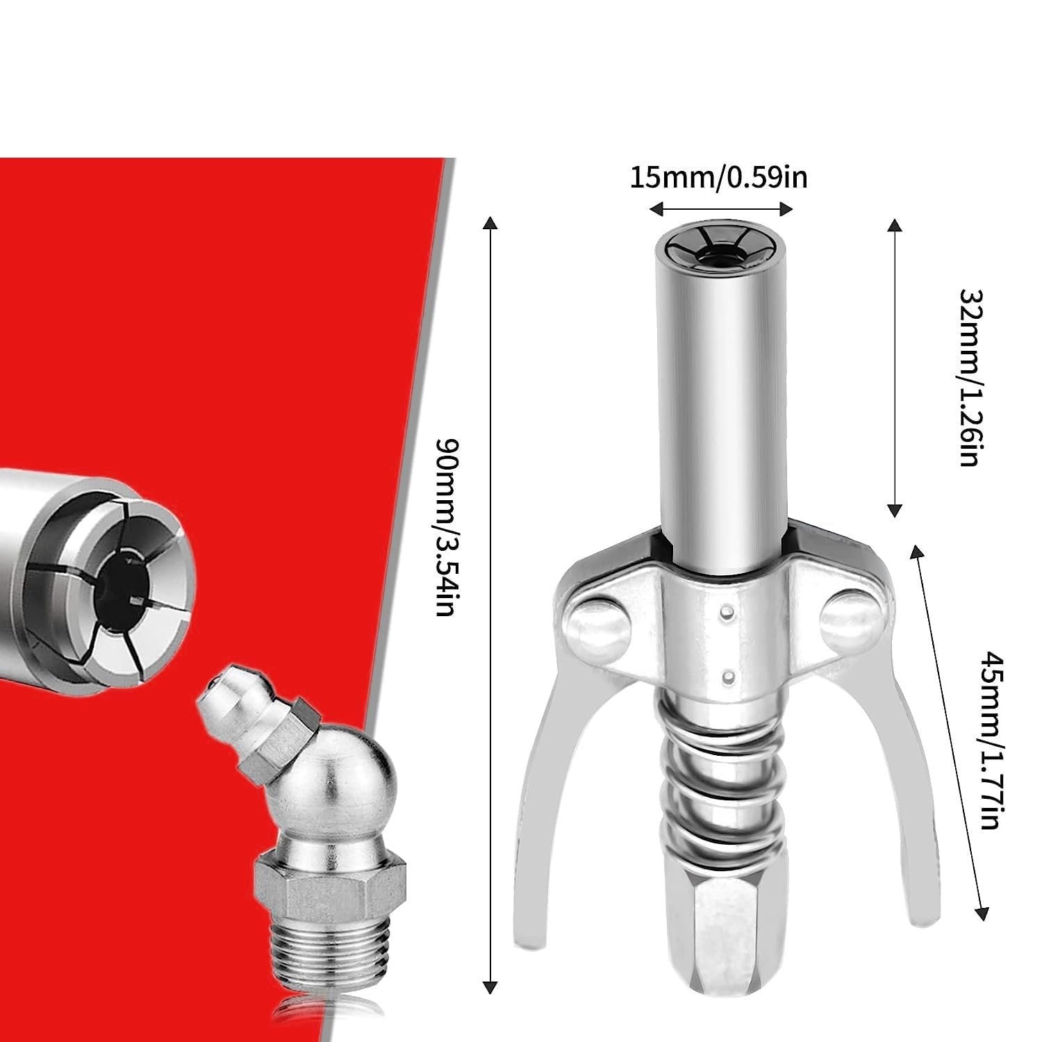 Inditrust Double handle Manual Grease gun Coupler pneumatic compatible with all grease guns (1 pc) - Image 5