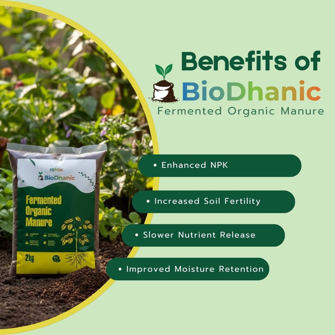 Biodhanic Fermented Organic Manure 1kg | Natural Organic Fertilizer & Soil Conditioner | Improves Soil Fertility, Root Development, Flowering & Yield | For Indoor & Outdoor Plants - Image 3