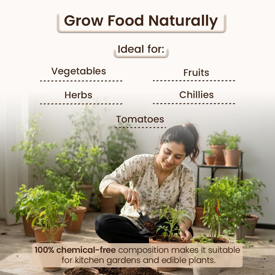 IFFCO Urban Gardens - Cow Dung Manure 5kg - Organic fertilizers for Plants & Home Gardening – 100% Composted, Odourless & Chemical-Free - Natural Soil Conditioner - Image 6