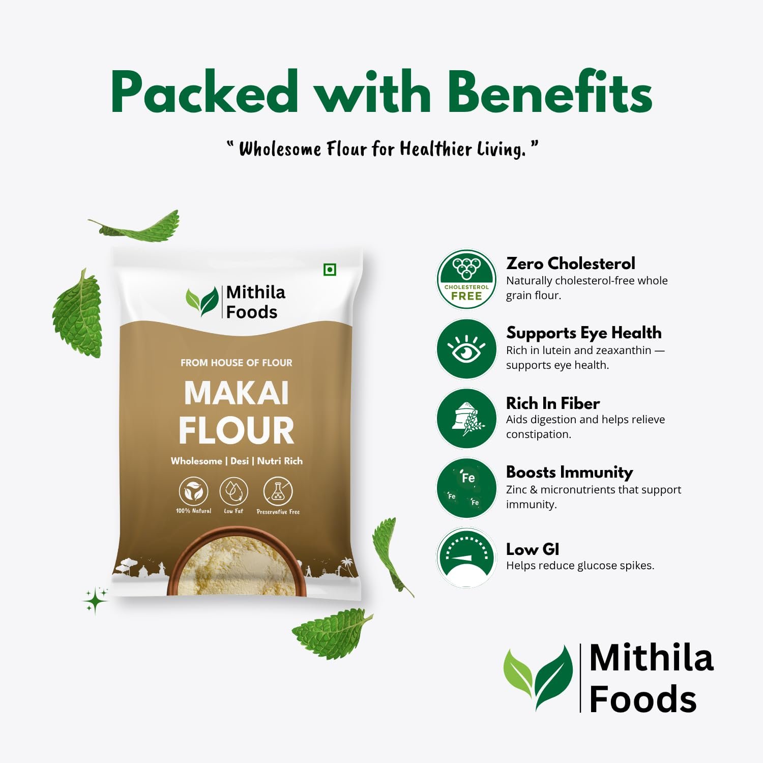 MITHILA FOODS 1 Kg Makai Atta | Gluten-Free Maize Flour | High Fibre & Protein | Stone-Ground Makka Makkai Corn Atta | Slow Ground for Soft Rotis | No Preservatives | Authentic Flavor from Bihar - Image 4