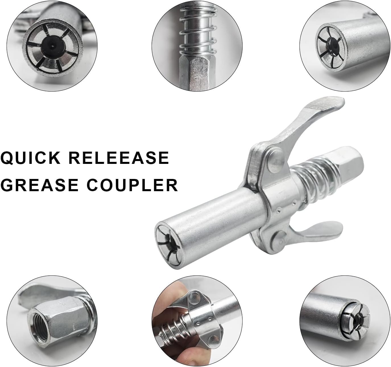 Inditrust Double handle Manual Grease gun Coupler pneumatic compatible with all grease guns (1 pc) - Image 6