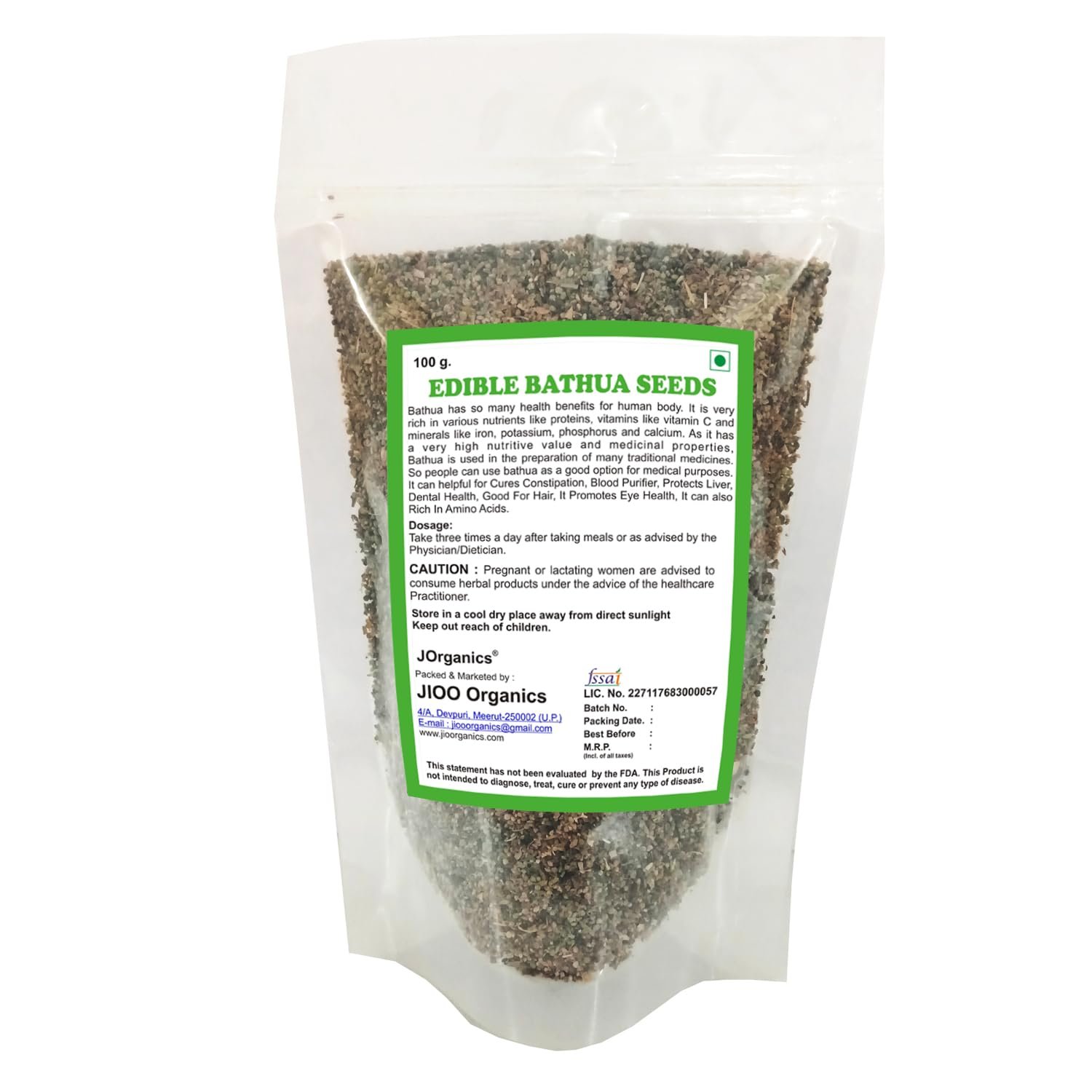 JOrganics Bathua Seed (Bathua Beej) | Nutrient-Rich & Versatile for Eating, Home Gardening - 100Gram, Pack of 1 - Image 2