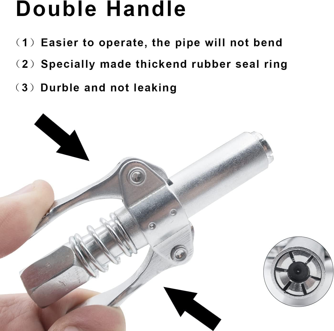 Inditrust Double handle Manual Grease gun Coupler pneumatic compatible with all grease guns (1 pc) - Image 4