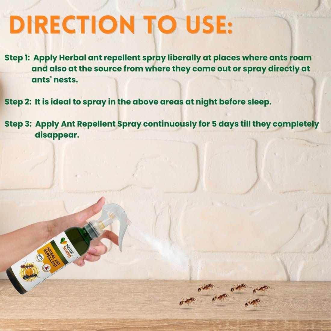 STRATEGI Herbal Ant Repellent Spray 200 Ml | 100% Herbal, Eco-Friendly, And Biodegradable | Safe For Babies, Pets, And Skin | Ayush Certified - Image 7