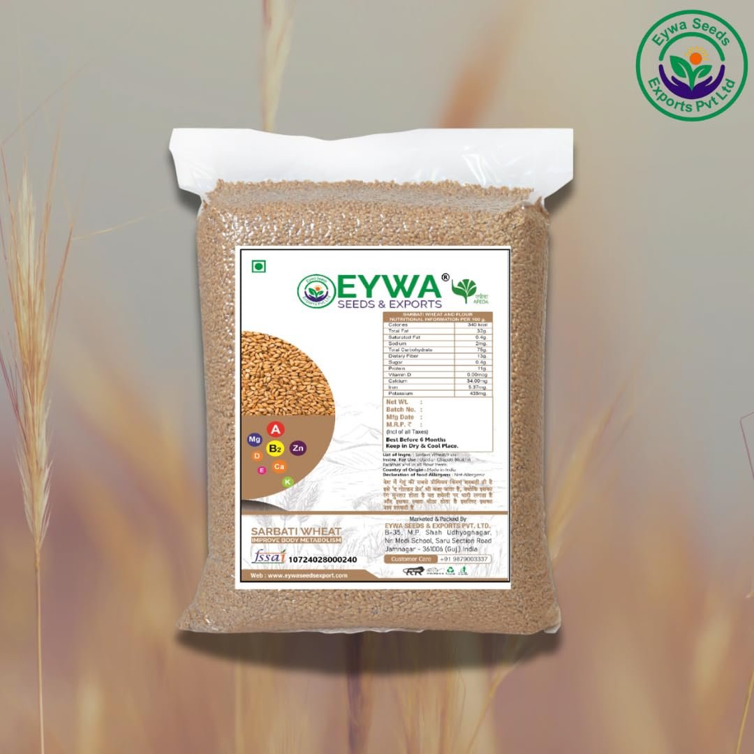 Eywa Seeds & Exports Pvt Ltd Organic Sarbati Wheat Grains (5 Kgs) For Eating And Cookings|Premium Grains/Gehu By Eywa - Image 5