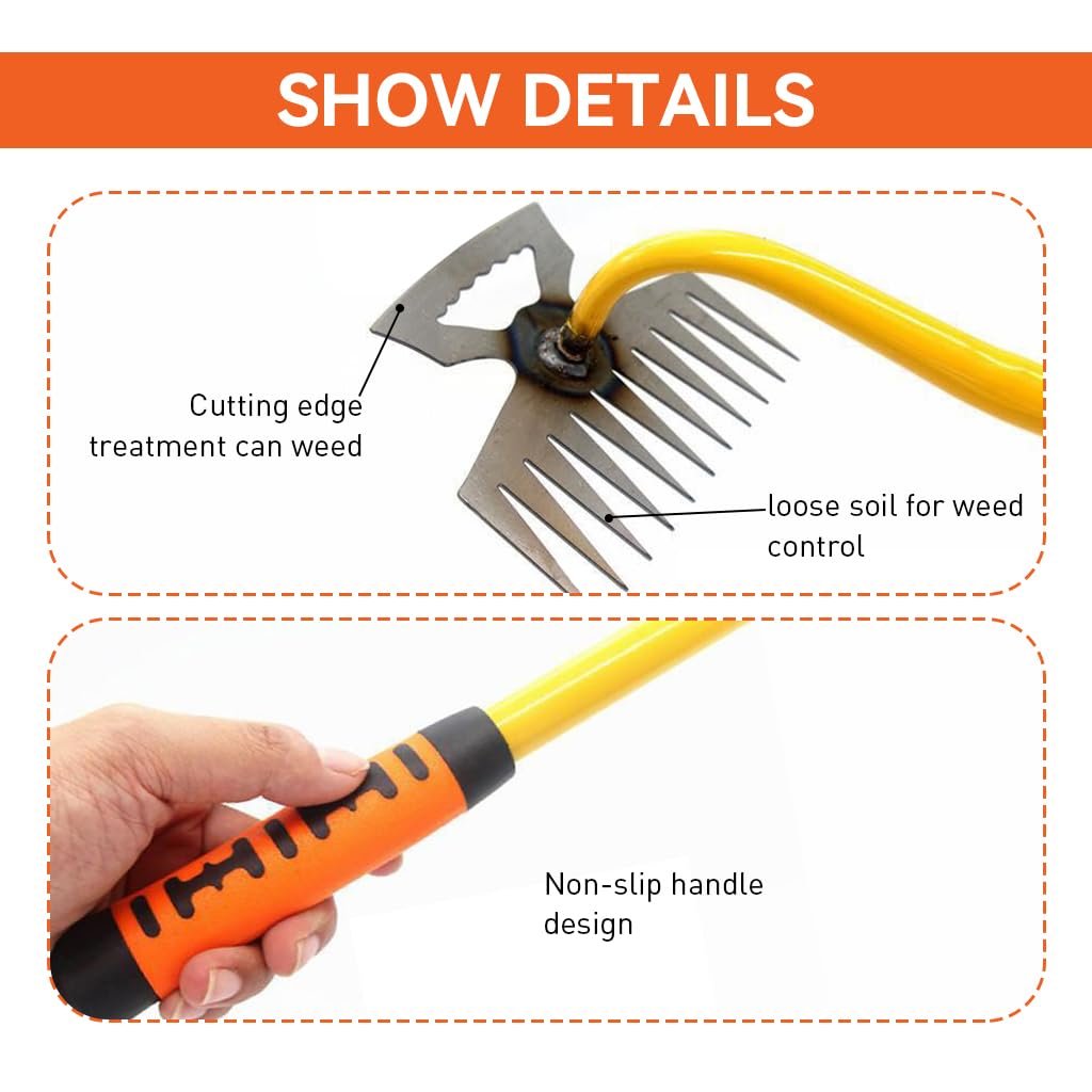 HASTHIP Weeder Hand Tool 33CM, 11-Claw Grass Cutter Tools for Gardening - Image 5