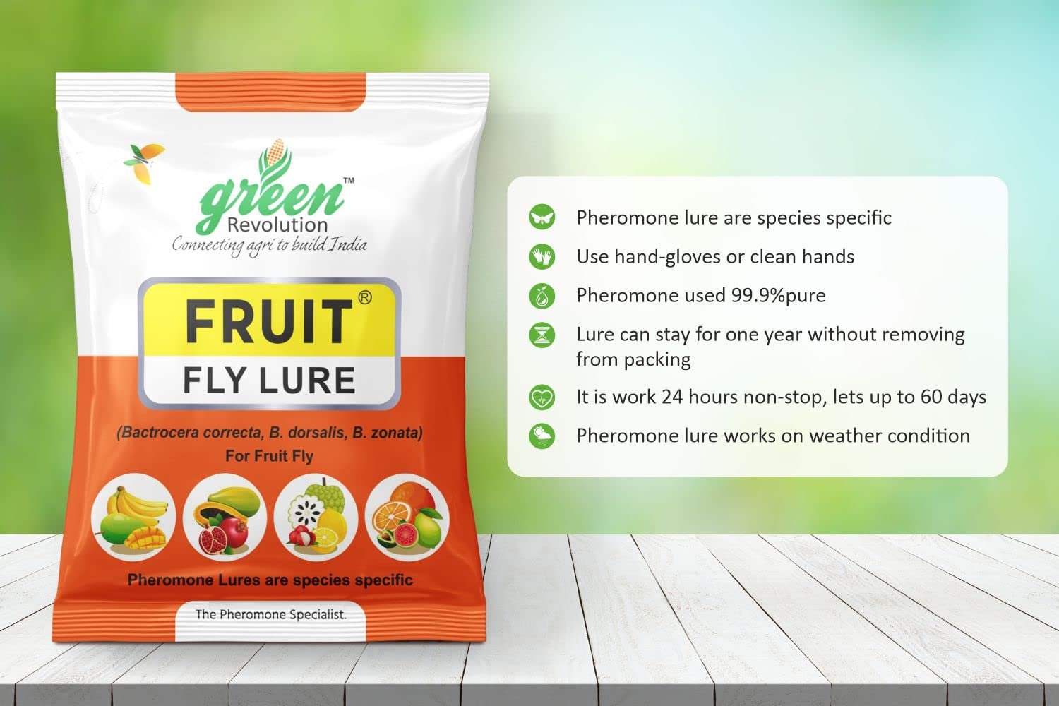 Green Revolution Fruit Fly Pheromone Trap (Bactrocera Correcta, Zonata, Dorsalis)/Fruit Fly Trap. - Image 5
