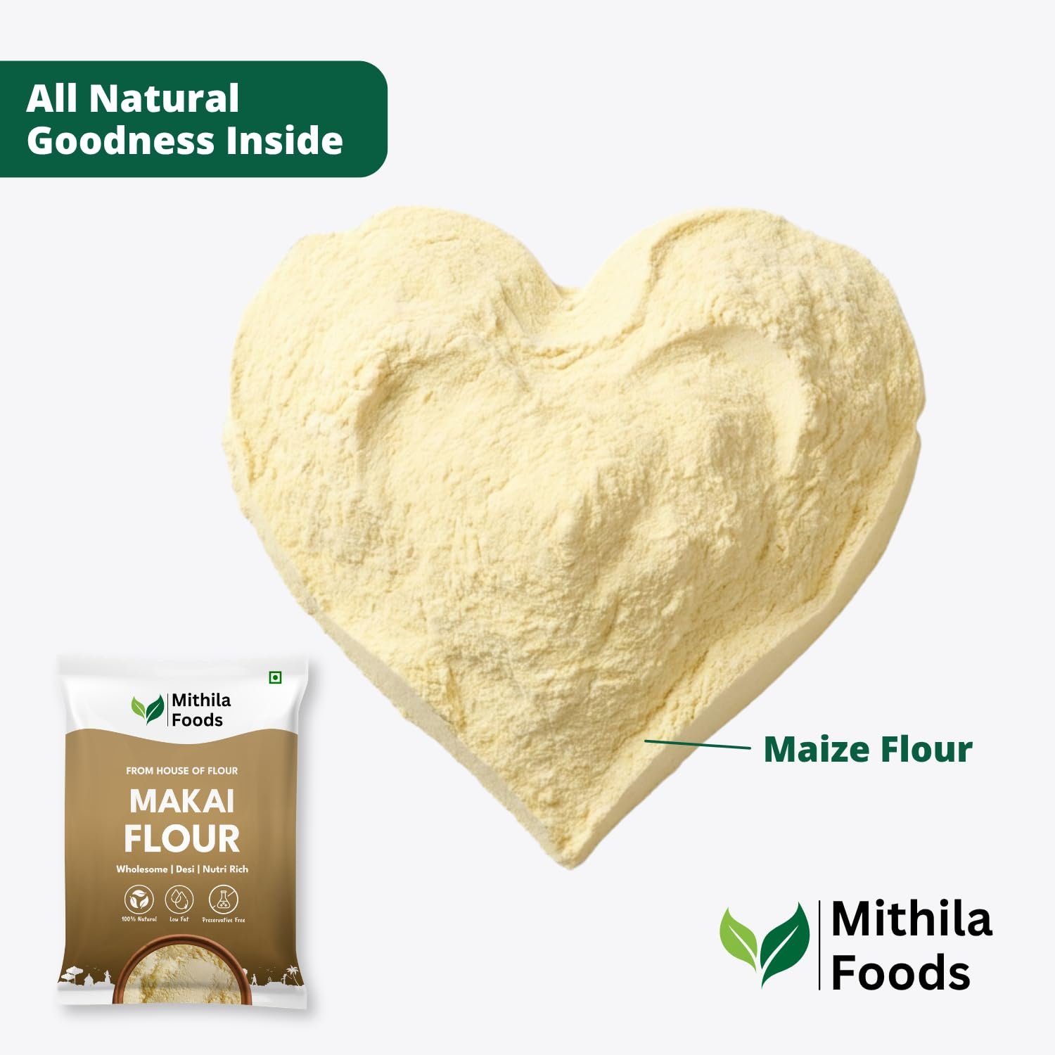 MITHILA FOODS 1 Kg Makai Atta | Gluten-Free Maize Flour | High Fibre & Protein | Stone-Ground Makka Makkai Corn Atta | Slow Ground for Soft Rotis | No Preservatives | Authentic Flavor from Bihar - Image 5