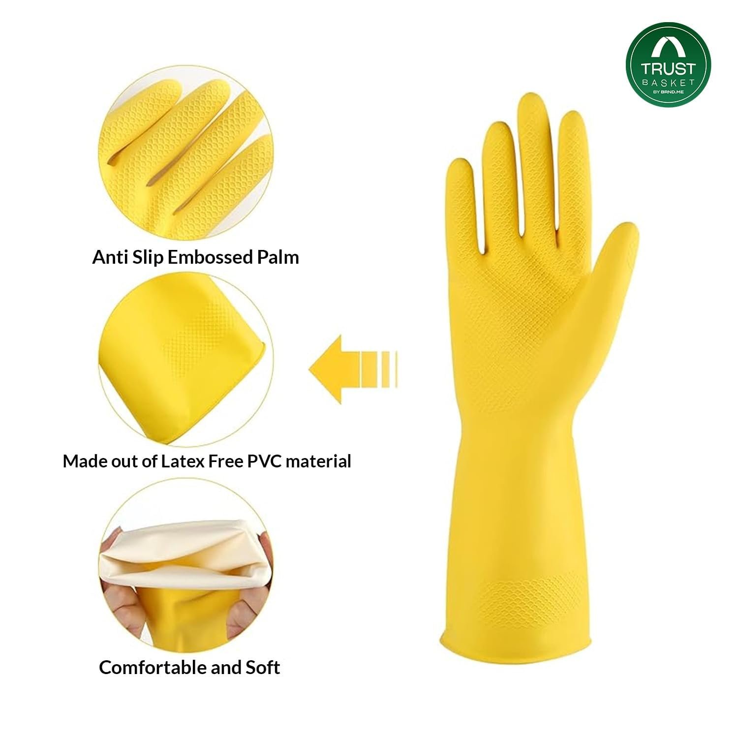 TrustBasket Heavy Duty Gardening Gloves for Planting, Weeding & Garden Maintenance - Yellow - Image 4