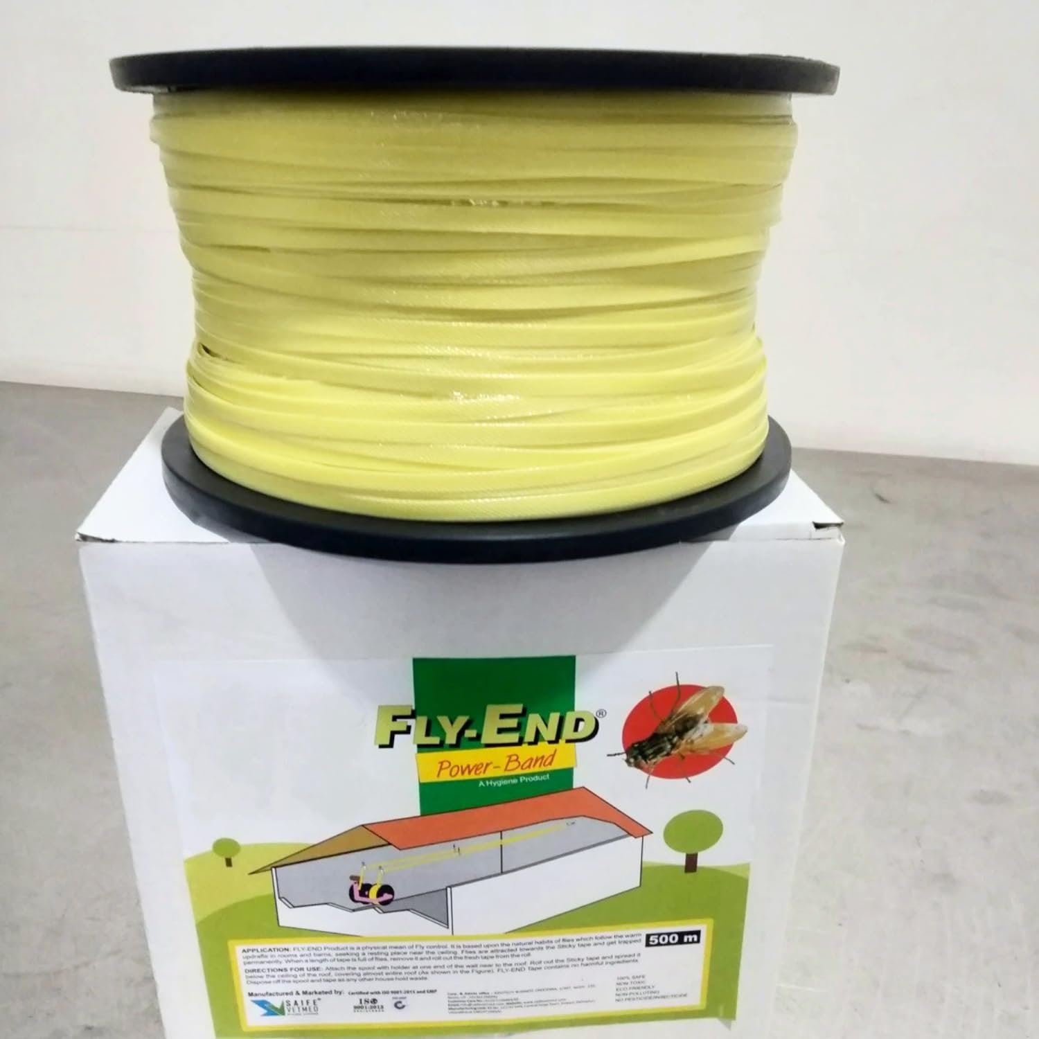 SAIFE VETMED Eco-Friendly Fly Trap for Home | Non-Toxic Sticky Insect Catcher | Odourless & Safe for Kids & Pets | Indoor & Outdoor Use | 50M, Pack of 1 - Image 2