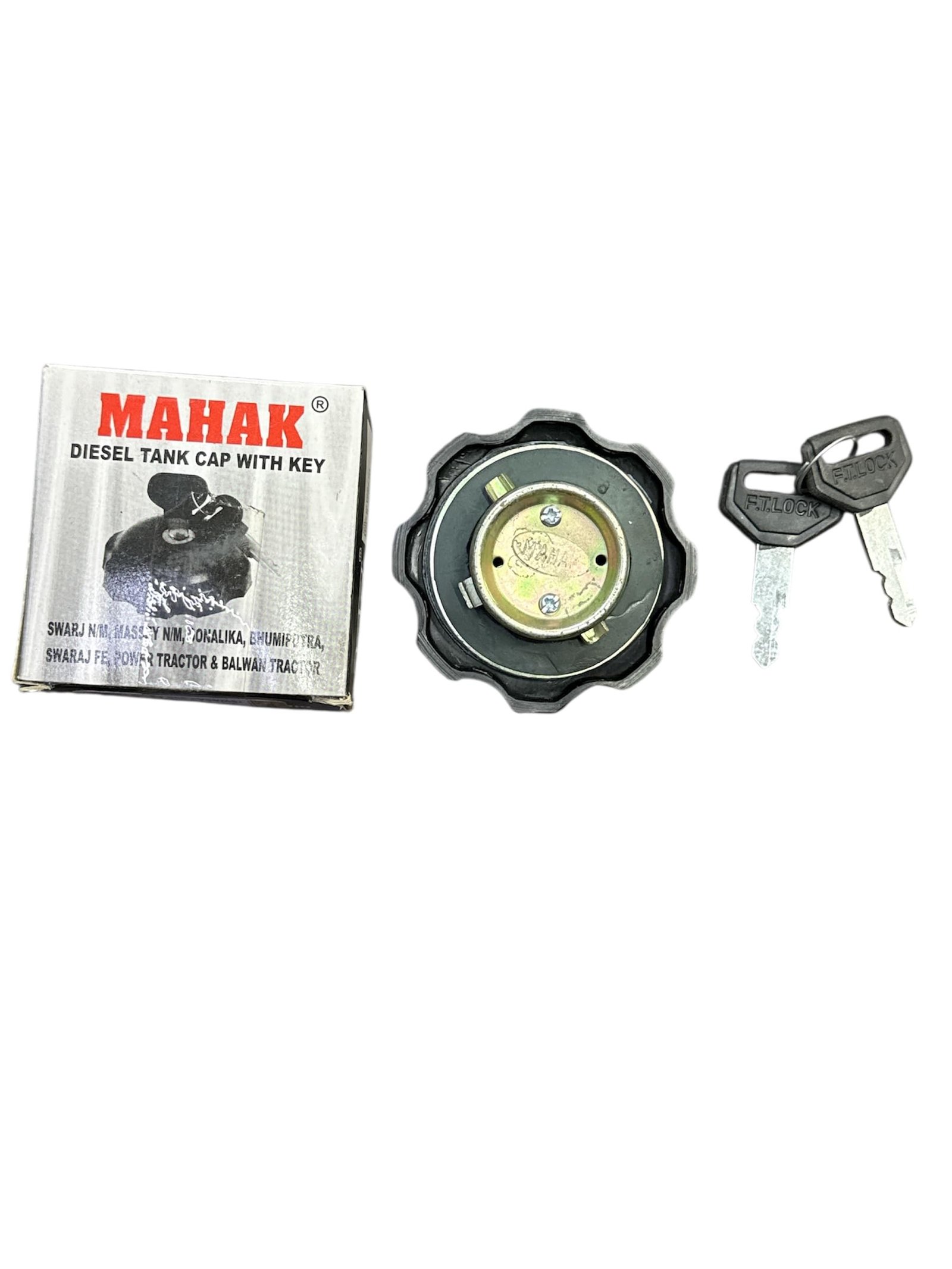 MAHAK Diesel Tank Cap with Key for Eicher N/C Tractor | Heavy Duty Die Cast Fuel Tank Lock Cap | Anti-Theft Locking Design | Durable Metal Replacement Spare Part