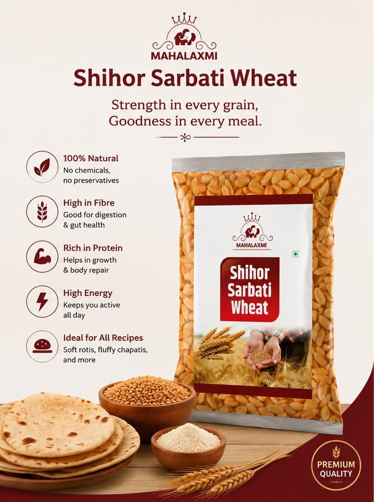Mahalaxmi Shihor Sarbati Wheat 5kg - Image 3