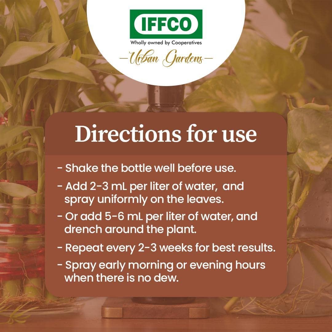 IFFCO Urban Gardens - Humic Secret - 200 ML - Humic Acid + Fulvic Acid + Bio-Potash - Organic Liquid Fertilizer for Plants, Soil Conditioner & Root Growth Promoter - 100% Water Soluble - Image 5