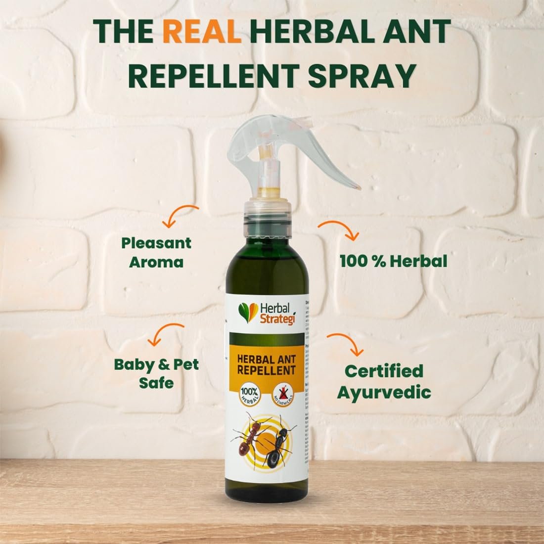 STRATEGI Herbal Ant Repellent Spray 200 Ml | 100% Herbal, Eco-Friendly, And Biodegradable | Safe For Babies, Pets, And Skin | Ayush Certified - Image 5
