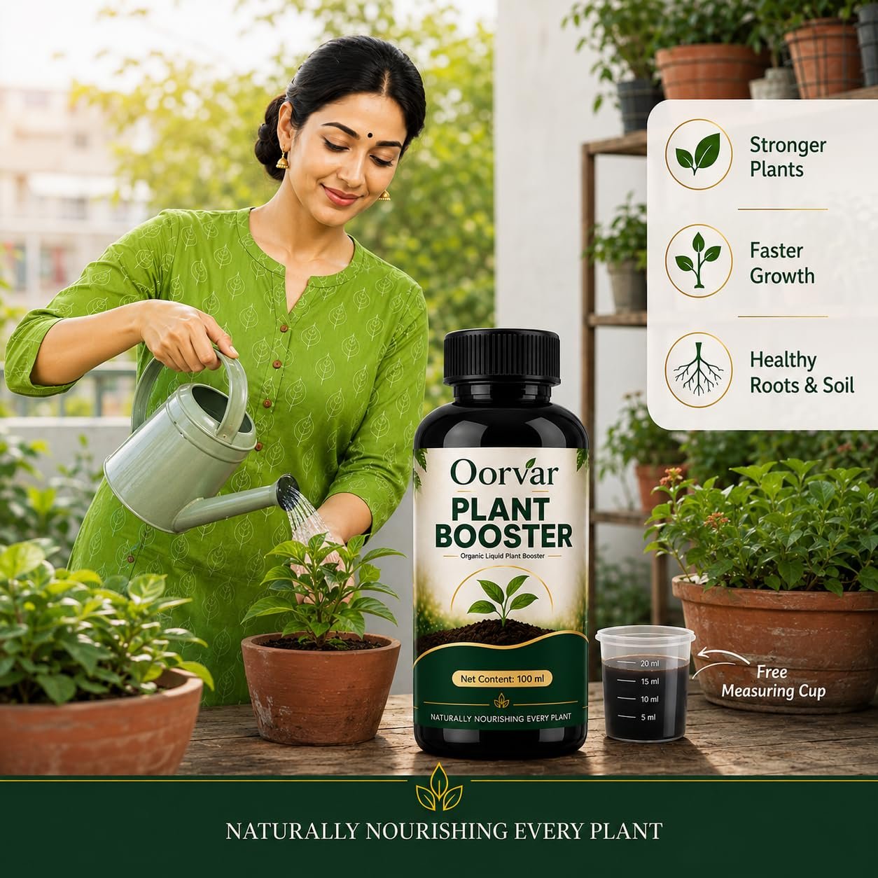New Age Plant Boost Liquid Fertilizer for Speed Growth (100 ml) | Organic Plant Booster Liquid Fertilizer for Indoor Plants Home Garden & Outdoor Plants - Oorvar - Image 5