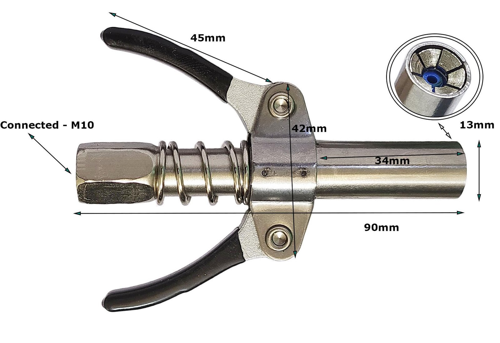 Inditrust Double handle Manual Grease gun Coupler pneumatic compatible with all grease guns (1 pc) - Image 2