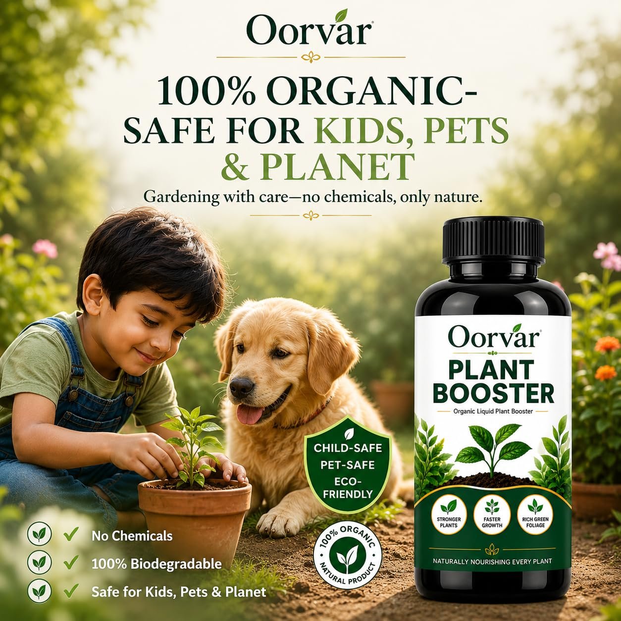 New Age Plant Boost Liquid Fertilizer for Speed Growth (100 ml) | Organic Plant Booster Liquid Fertilizer for Indoor Plants Home Garden & Outdoor Plants - Oorvar - Image 7