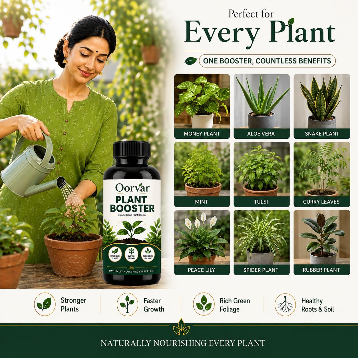 New Age Plant Boost Liquid Fertilizer for Speed Growth (100 ml) | Organic Plant Booster Liquid Fertilizer for Indoor Plants Home Garden & Outdoor Plants - Oorvar - Image 3