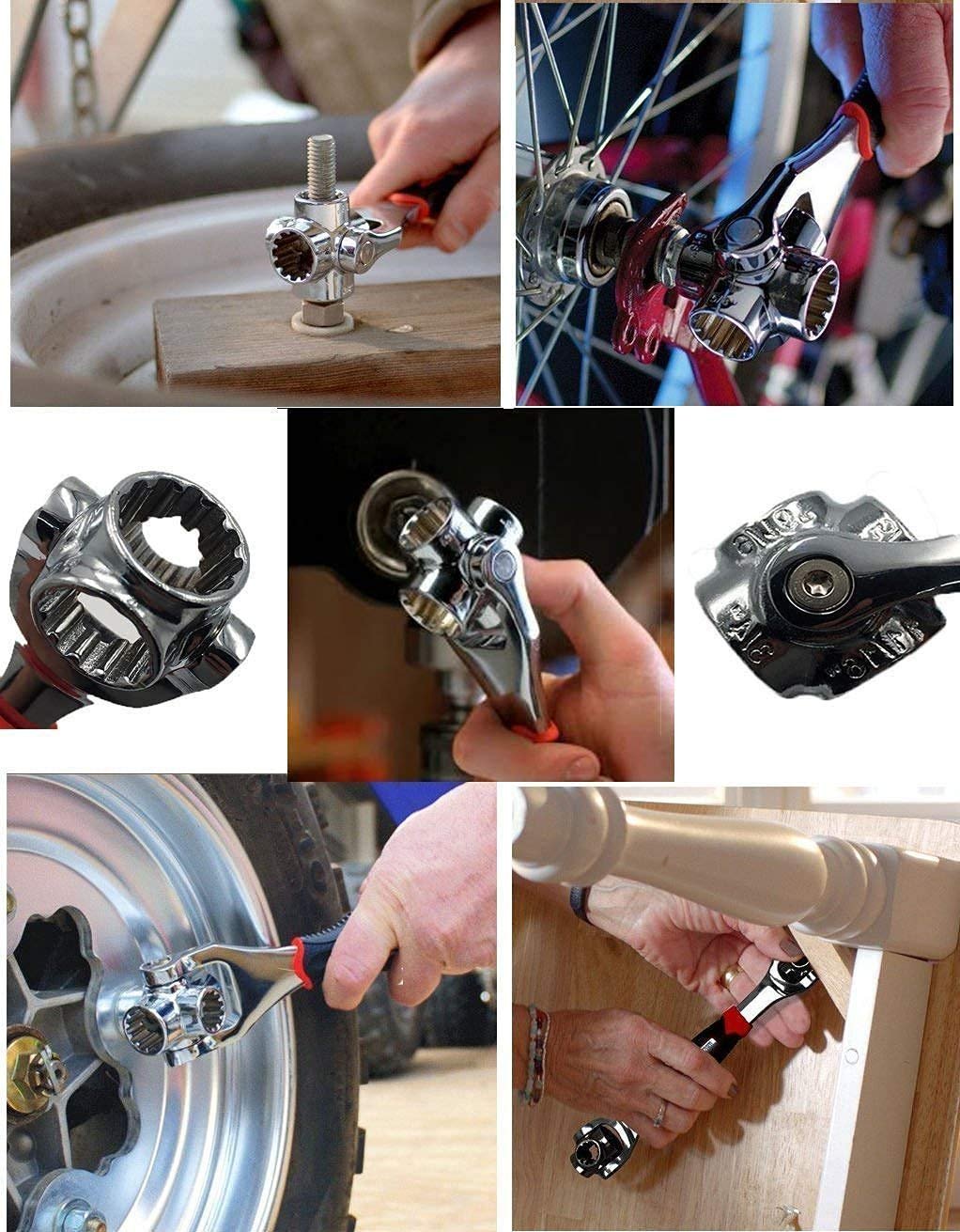 KESI ORNAMENT 48 in 1 Multi-Socket Professional Wrench With 360 Rotating Heads For Auto, Home, Outdoor and More, C Shaped - Image 4