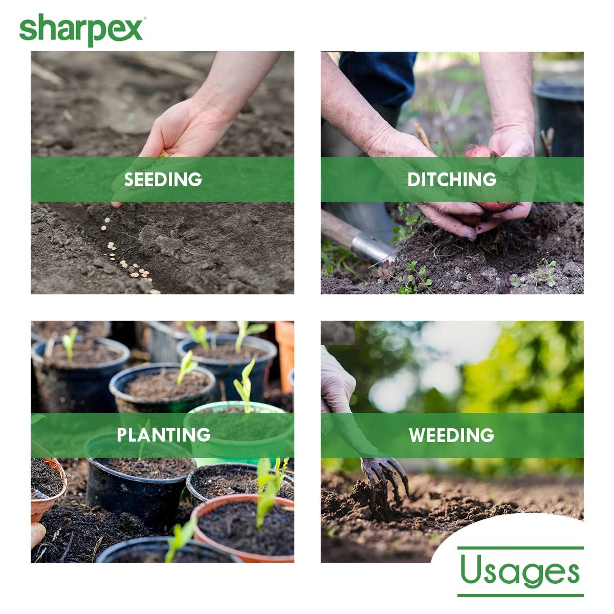 Sharpex Heavy Duty Hand Weeder for Gardening | European Harden & Tempered Steel | Heat Treated 6 Inch Blade | Manual Weed Removal Hoe Equipment | Agriculture Tools for Farming (Without Pole/Handle) - Image 7