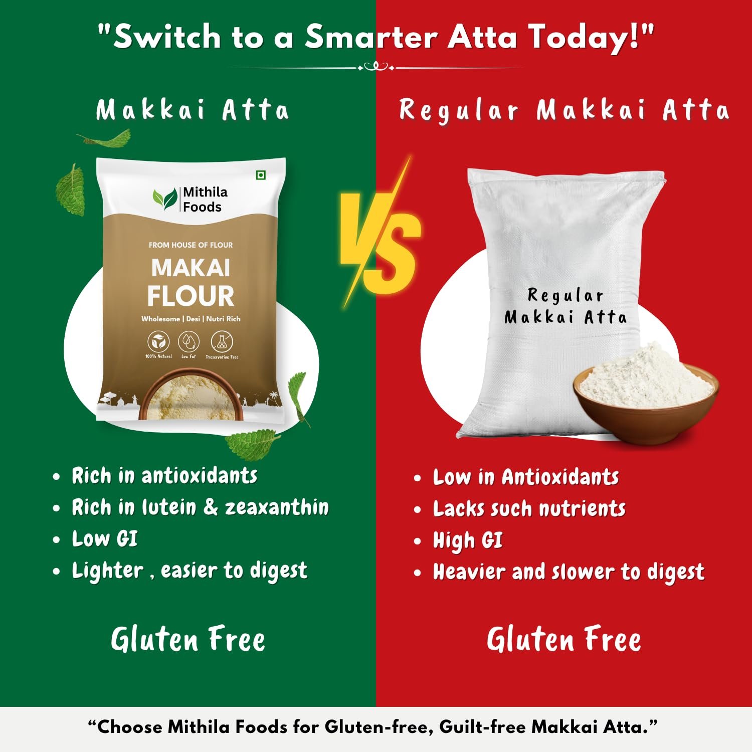 MITHILA FOODS 1 Kg Makai Atta | Gluten-Free Maize Flour | High Fibre & Protein | Stone-Ground Makka Makkai Corn Atta | Slow Ground for Soft Rotis | No Preservatives | Authentic Flavor from Bihar - Image 7