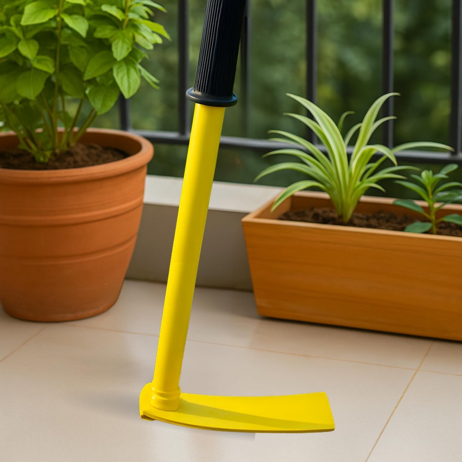 ecofynd Heavy Duty Garden Hand Hoe with 16 inches Handle, Gardening Tool for Easy Soil Cultivation & Weeding, Comfort Grip Handle Phawda, Agriculture Equipment for Home Farm Lands (GT020, Yellow) - Image 7