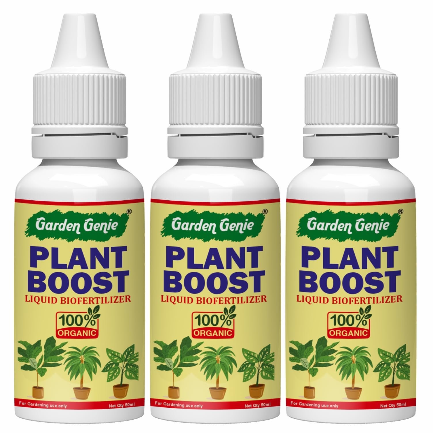 Garden Genie Plant Boost Liquid Biofertilizer for Speed Growth (3 x 50ml)