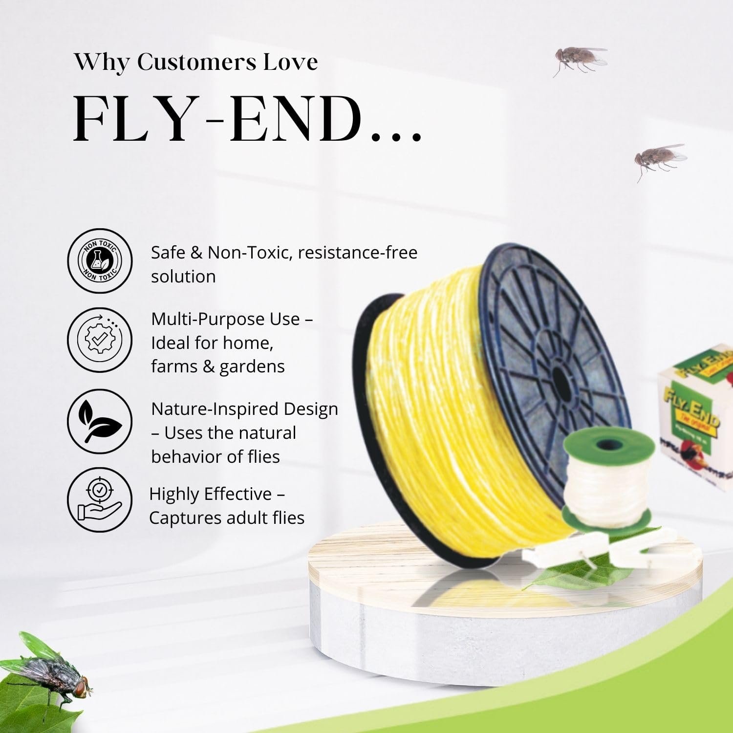 SAIFE VETMED Eco-Friendly Fly Trap for Home | Non-Toxic Sticky Insect Catcher | Odourless & Safe for Kids & Pets | Indoor & Outdoor Use | 50M, Pack of 1 - Image 5
