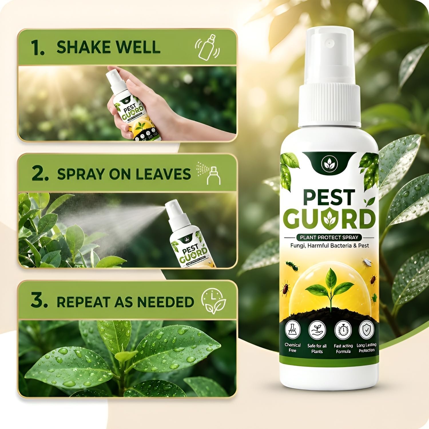 QUICK MED Pest Guard Natural Neem Oil Spray(100ml) | Ready to Use Organic Cold Pressed Natural Neem Oil Spray for Indoor and Outdoor Plants | Removes Mealybugs Fungus (Pack Of 3) - Image 6
