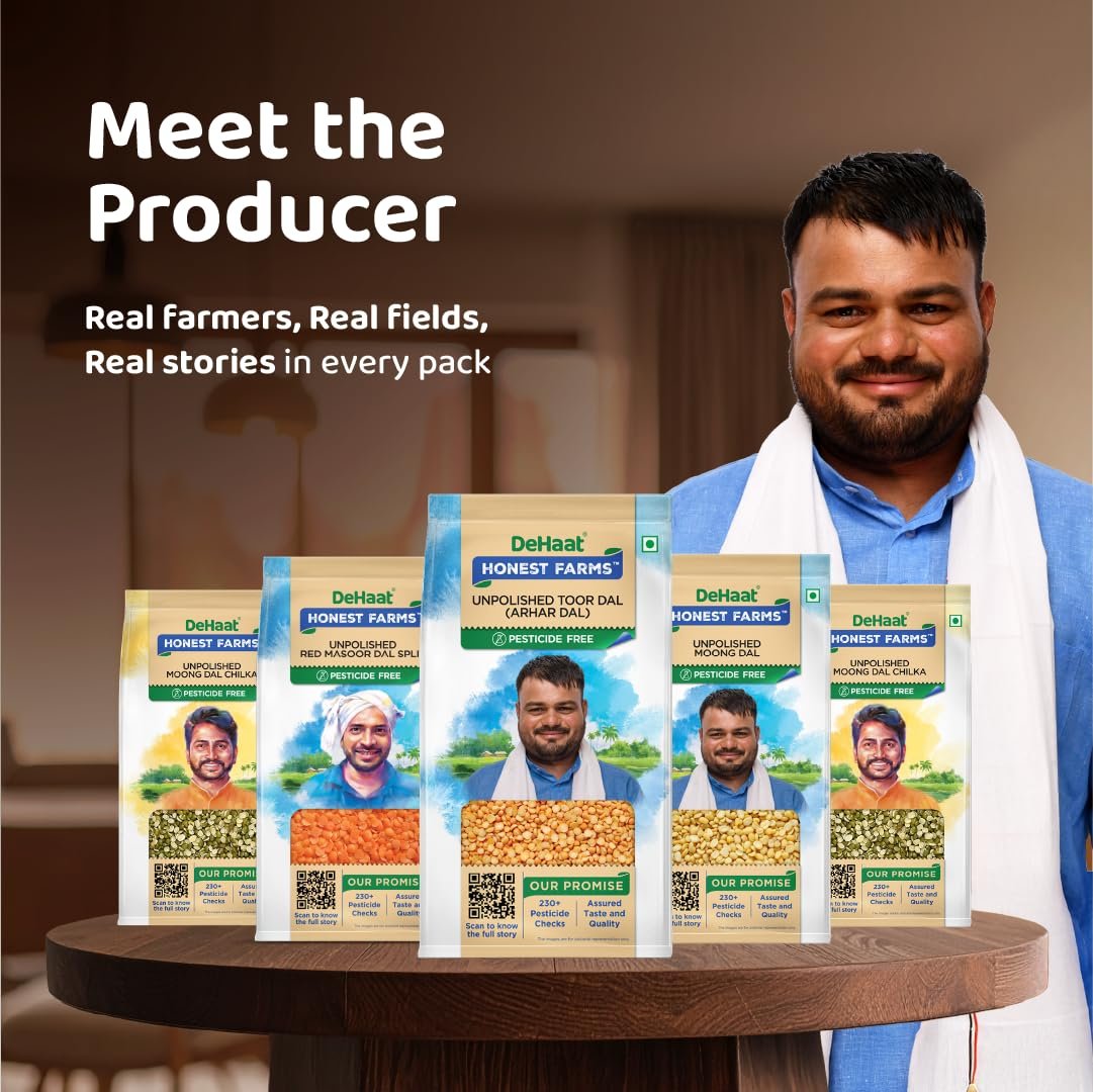 DeHaat Honest Farms | Pesticide-Free | Toor Dal 1kg | Arhar Dal | Unpolished | Naturally Contains Protein - Image 4