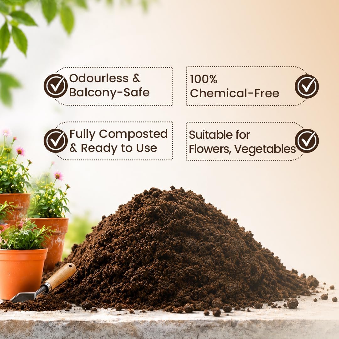 IFFCO Urban Gardens - Cow Dung Manure 5kg - Organic fertilizers for Plants & Home Gardening – 100% Composted, Odourless & Chemical-Free - Natural Soil Conditioner - Image 3