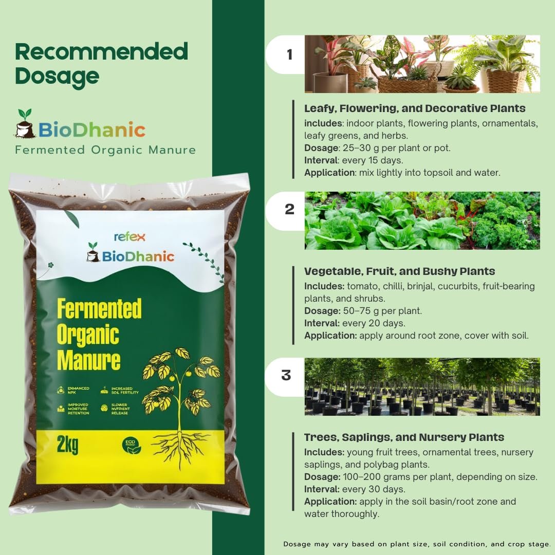 Biodhanic Fermented Organic Manure 1kg | Natural Organic Fertilizer & Soil Conditioner | Improves Soil Fertility, Root Development, Flowering & Yield | For Indoor & Outdoor Plants - Image 5