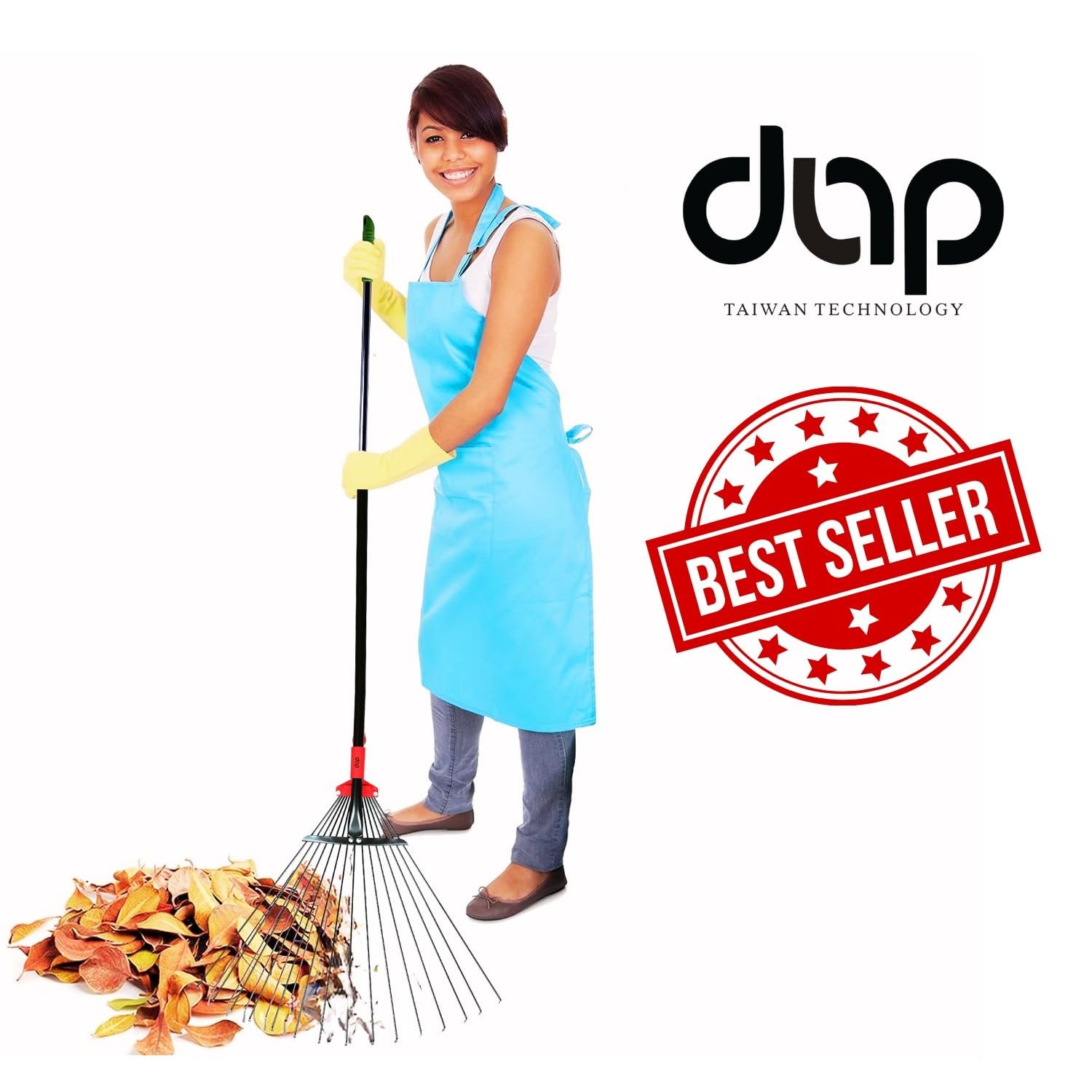 DAP Telescopic Metal Rake, 31 to 64 Inch Adjustable Expanding Handle Rake for Quick Clean Up of Lawn and Yard, Garden Leaf Rake and Roof | Garden Broom with Long Handle for Leaves - Image 9