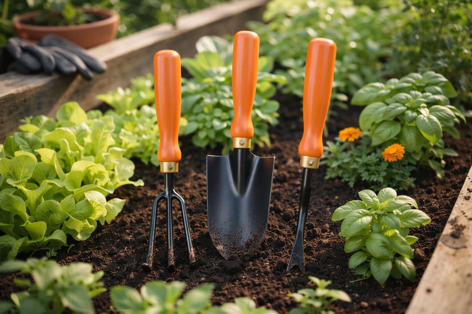 Ocean Mart Garden Tool Set of 3 Pcs - Home Tools & Gardening Tools Kit for Home Garden- (Big Trowel, Cultivator, Weeder) - Terrace Gardening Accessories, Gardening Essentials, Garden Tools Heavy Duty - Image 4