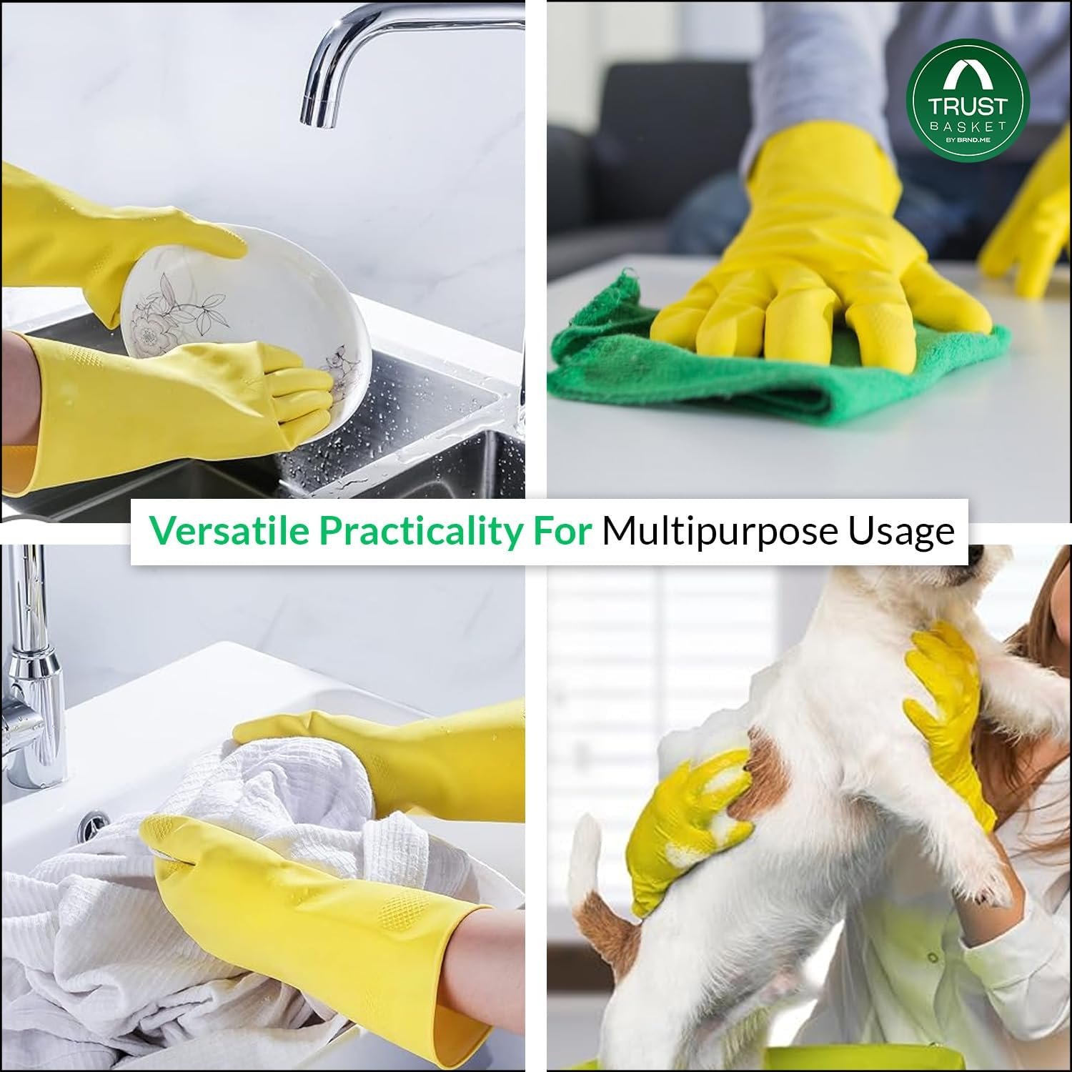 TrustBasket Heavy Duty Gardening Gloves for Planting, Weeding & Garden Maintenance - Yellow - Image 6