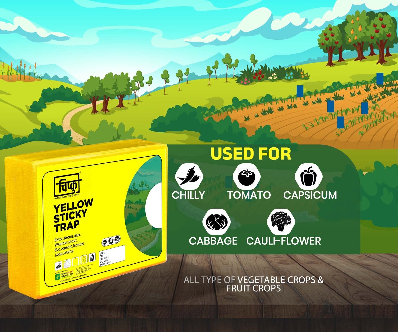 Chipku A5 Yellow Sticky Trap for Insects Pack of 250 Sheets| for Garden & Agriculture to Control Whiteflies, Aphids, Thrips, Jassids| Fly Catcher Insect Catcher Glue Trap for 100% Results - Image 3