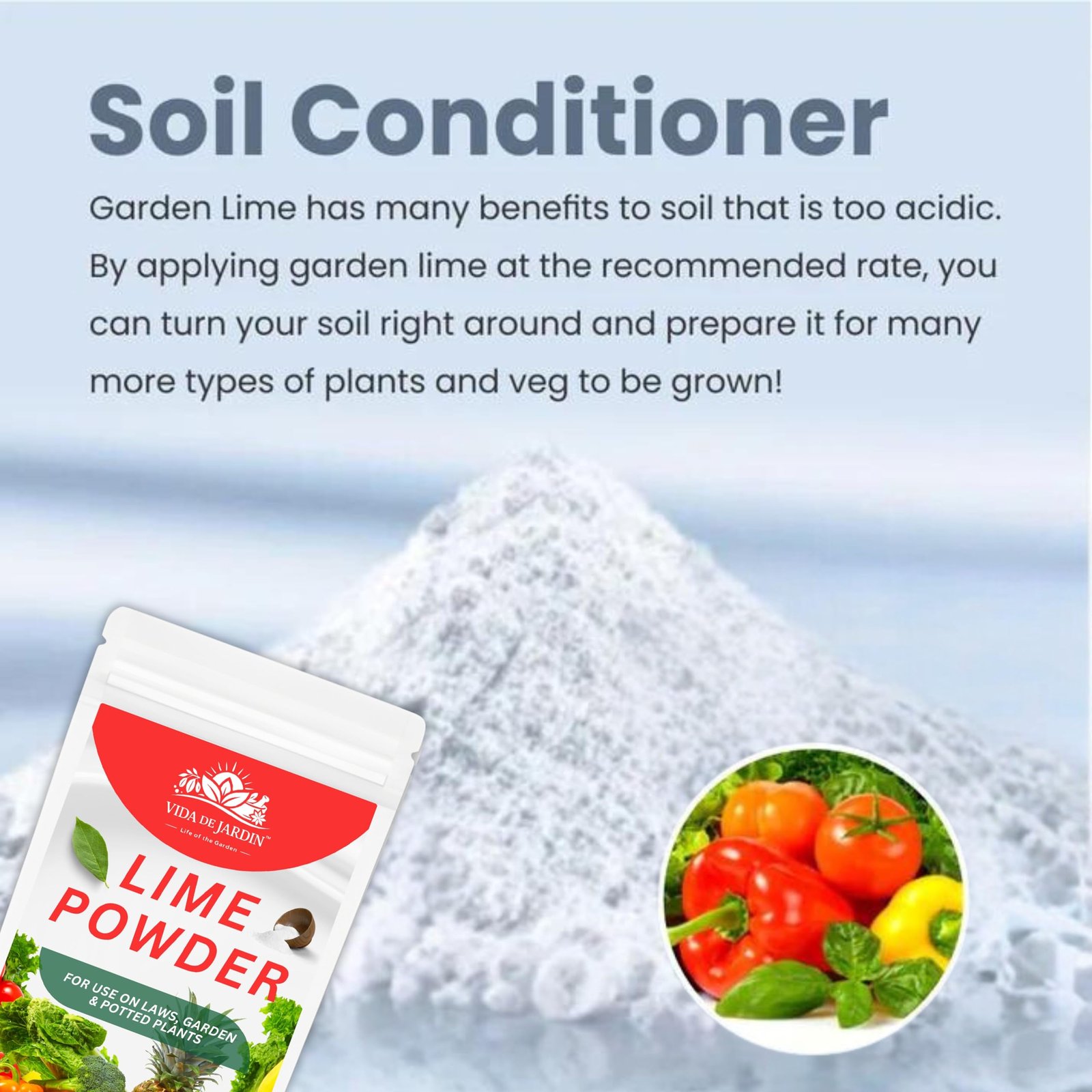 Vida de Jardin Organic and Natural Lime Powder for Plants | Garden Lime Soil Conditioner and pH Balancer | Ideal for Lawns, Gardens and Potted Plants | 5kg - Image 6