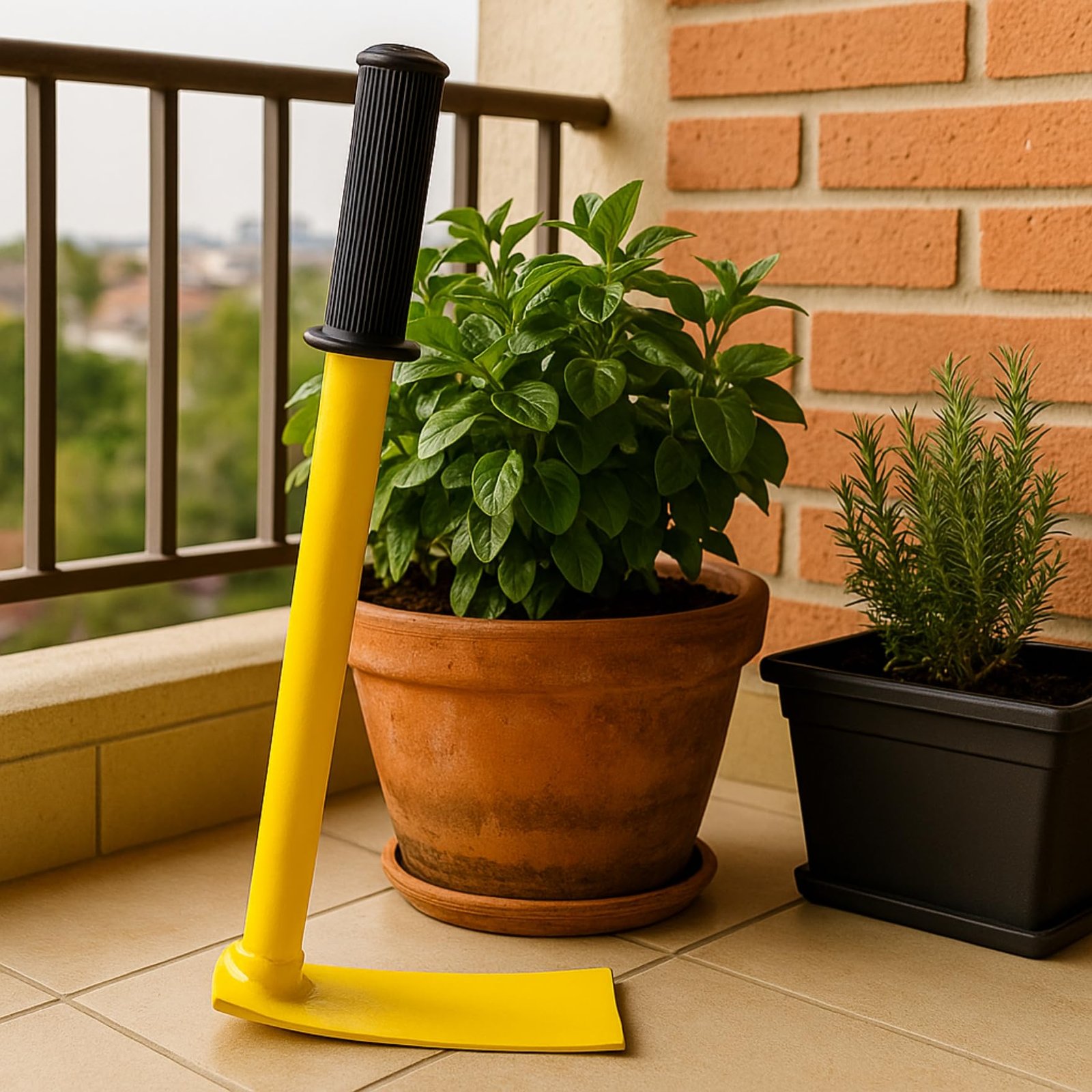 ecofynd Heavy Duty Garden Hand Hoe with 16 inches Handle, Gardening Tool for Easy Soil Cultivation & Weeding, Comfort Grip Handle Phawda, Agriculture Equipment for Home Farm Lands (GT020, Yellow) - Image 5