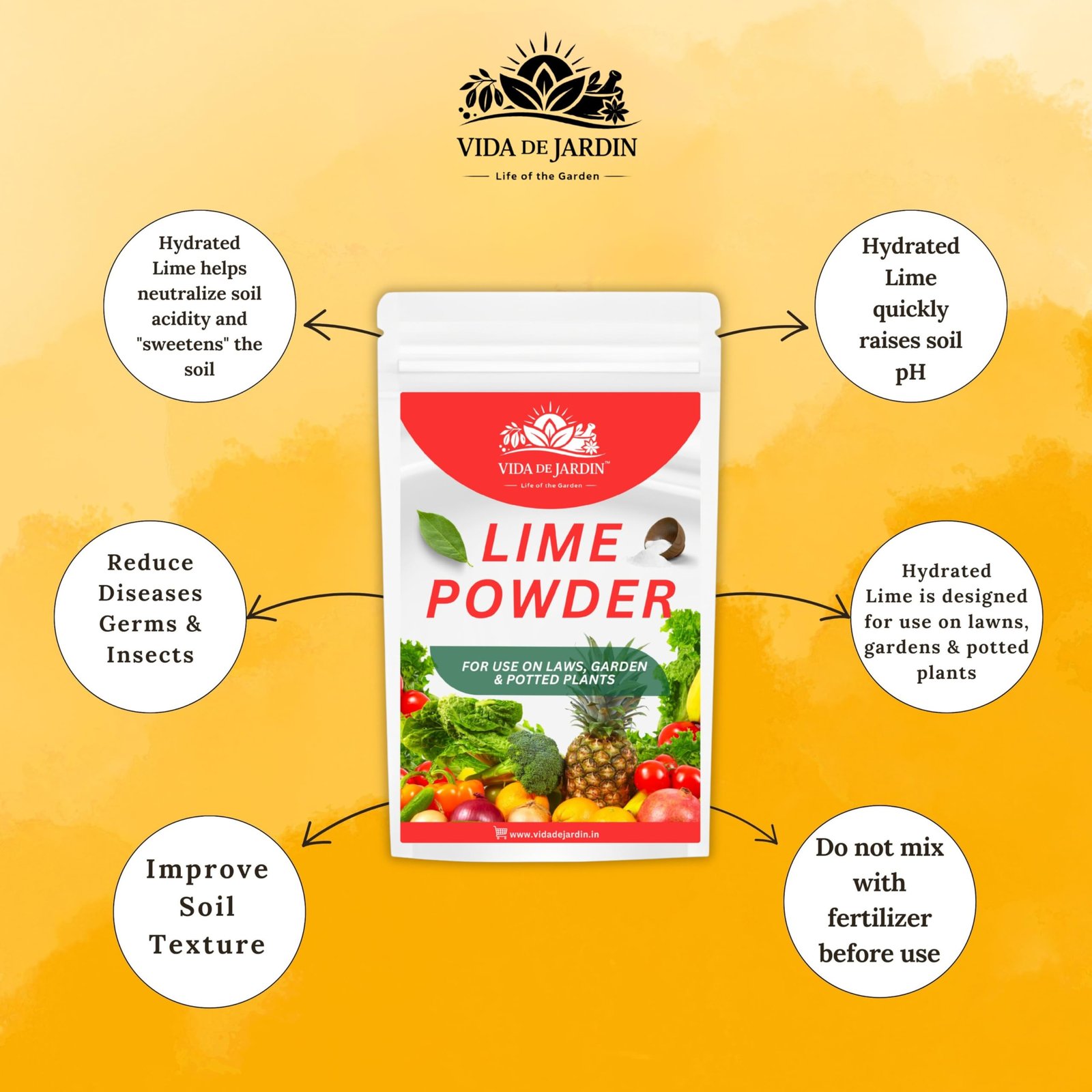 Vida de Jardin Organic and Natural Lime Powder for Plants | Garden Lime Soil Conditioner and pH Balancer | Ideal for Lawns, Gardens and Potted Plants | 5kg - Image 5