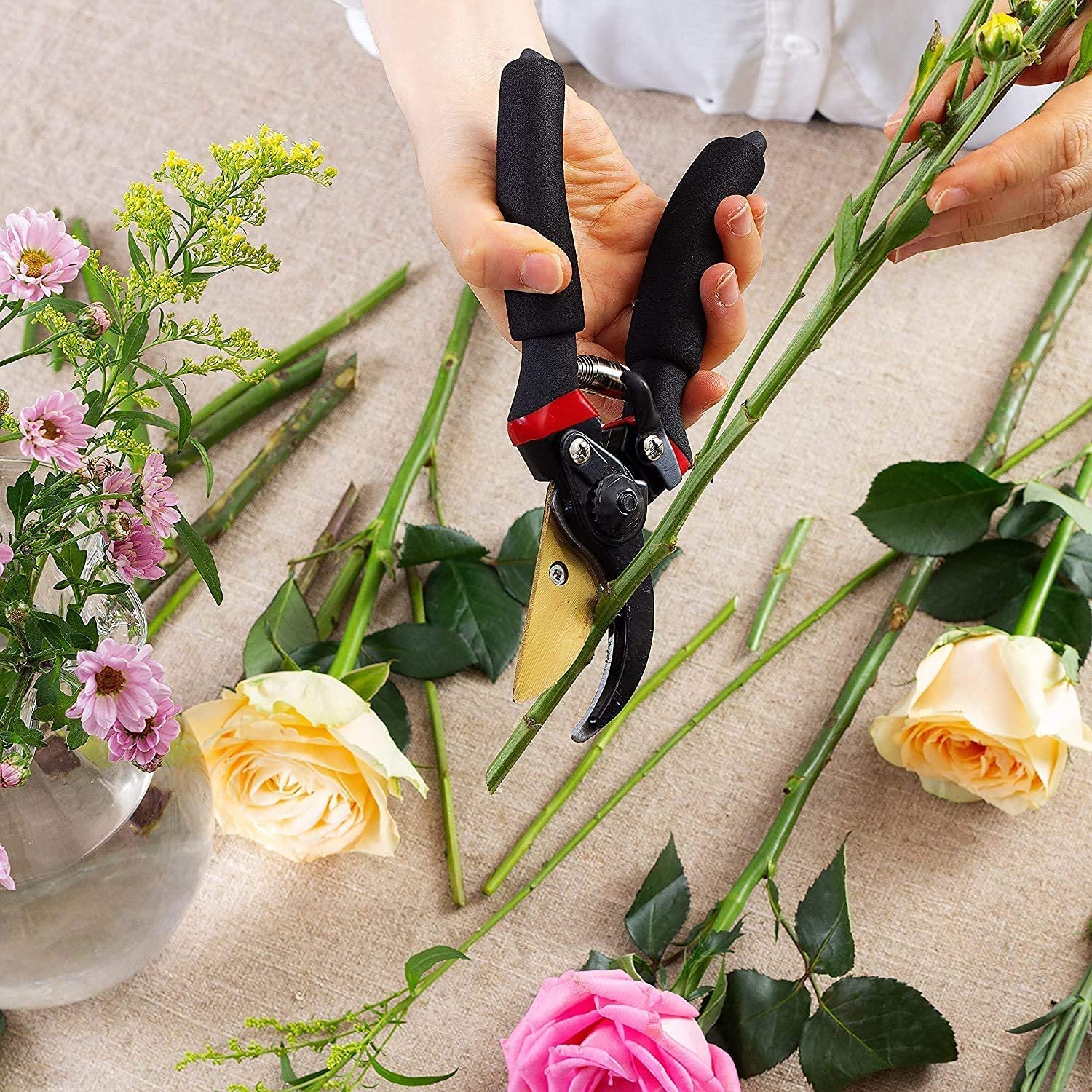 JD FRESH 8 Inch Heavy Duty Gardening Scissor/Plant Cutter for Garden/Pruners for Plants/Branch Cutter for Plants/Flower Cutter/Secateurs/Pruning Shears (Black) - Image 8