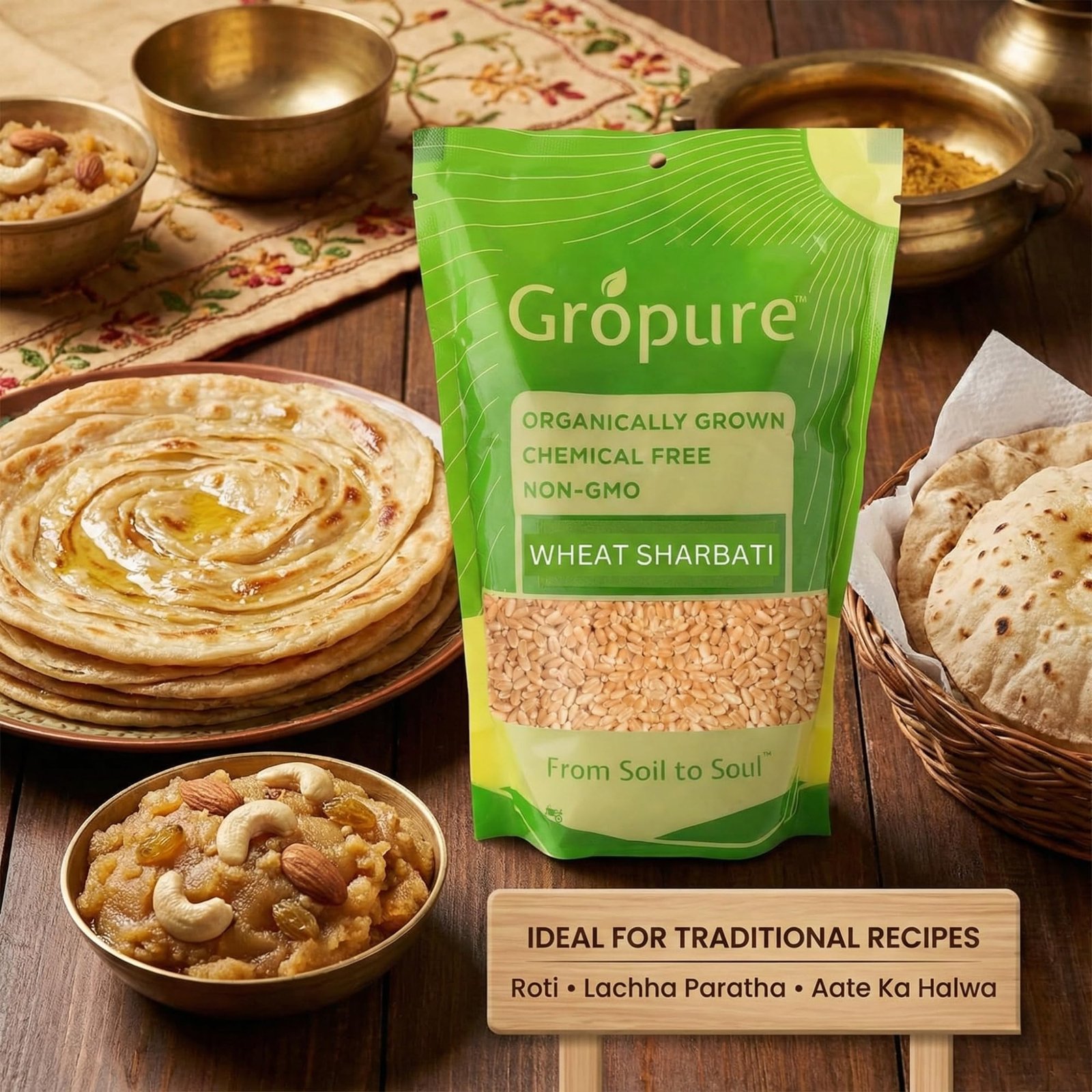 GroPure Organic | Sharbati Wheat 5Kg | MP Sharbati Wheat Whole Grain | Organic Wheat | Chemical Free Gehu Whole | Own Farm Wheat for Soft Chapati Roti & Atta - Image 7