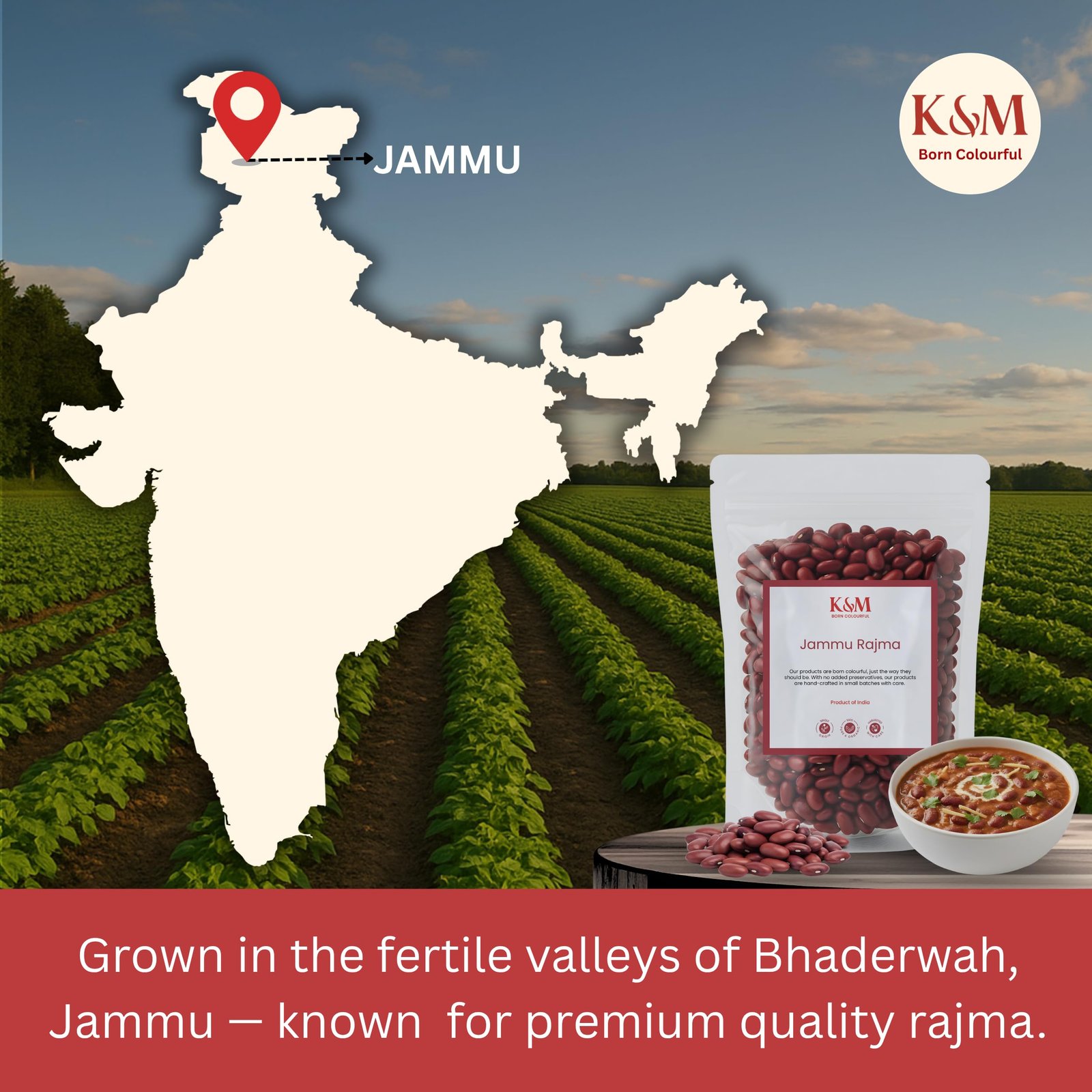 Kanz & Muhul Organic Bhaderwah Jammu Rajma 950 Gm, Creamy & Smooth Texture, Hand-Picked Red Kidney Beans Red Kidney Bean Dry | Healthy & Wholesome Food, Organic Pulses | Rich in Fiber, High Protein, No Preservatives | 950gm - Image 6