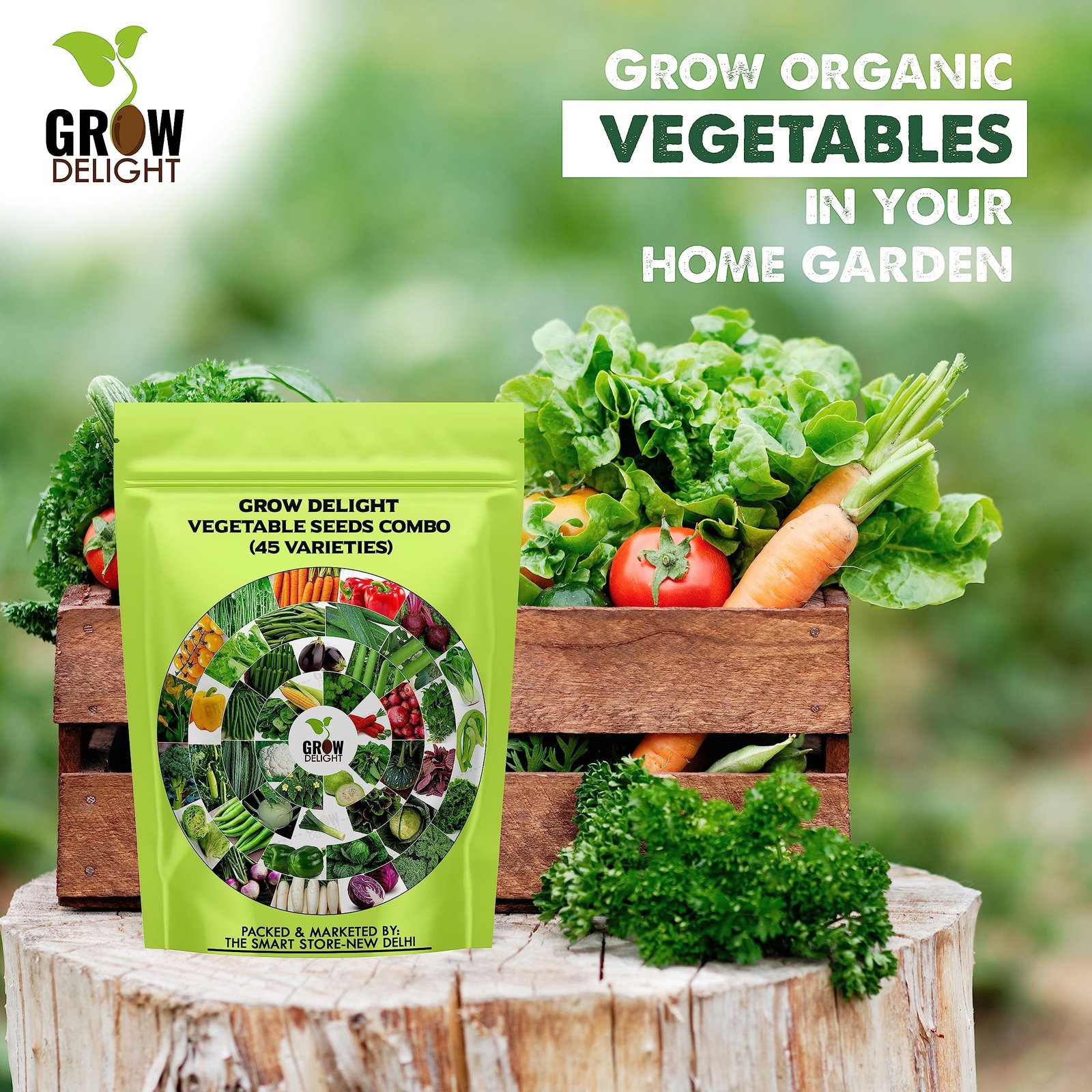 GROW DELIGHT 45 Variety 2000+ Vegetable Seeds Combo for Home Garden - Image 2